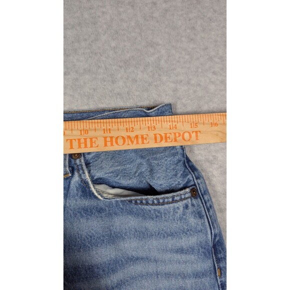 Redone Women Jeans 27x27 70s Stove Pipe Button Fly Straight Light Wash High Rise - Picture 9 of 14